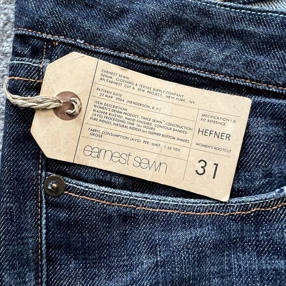 Earnest Sewn Womens Hefner Denim Low Rise Bootcut Jeans‎ Cotton Blend Blue 31 - Picture 7 of 7